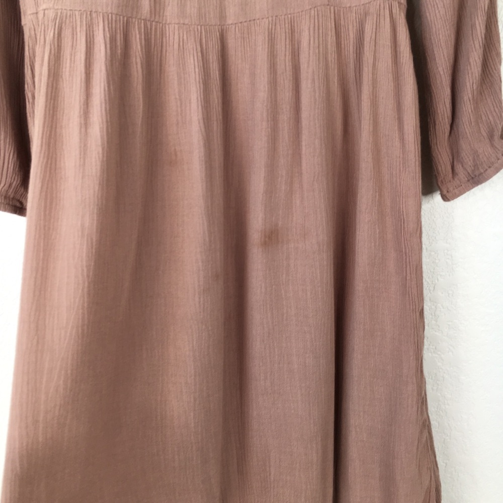 Pink Blush Brown Floral Embroidered High Low Dress - Picture 3 of 6